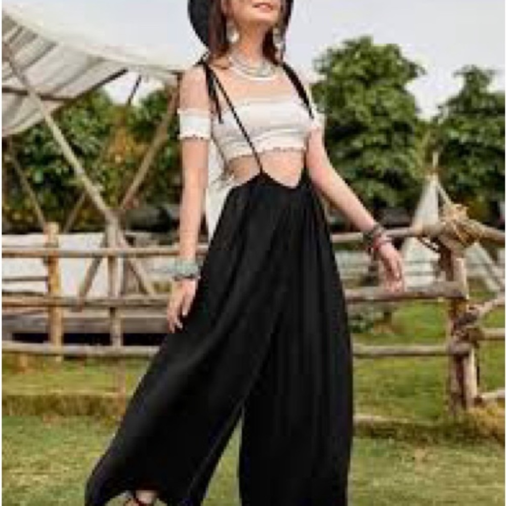Free People Black Cutout Jumpsuit - Picture 8 of 12